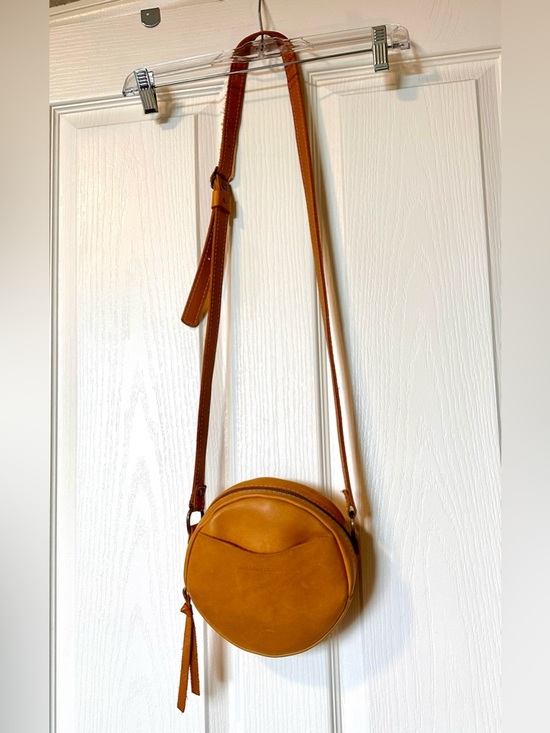 Portland Leather Handbags - Portland Leather Circle Crossbody Bag - Mustard Yellow